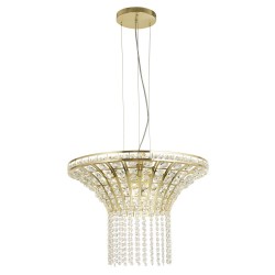 Gemma - Satin Brass 8 Light Chandelier with Clear Crystal