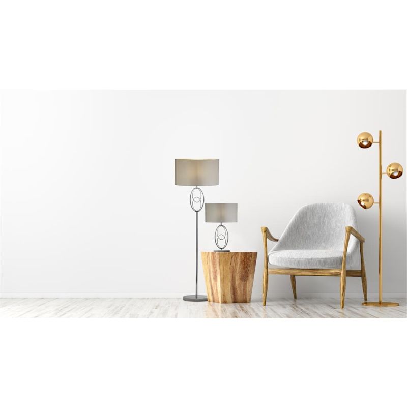 Table & Floor Lamp - Loopy - White Shade & Chrome Table Lamp Searchlight-69041CC - Loopy - White Shade & Chrome Table Lamp