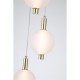 Searchlight-69410-5SB - Luminique - Satin Brass 5 Light LED Cluster Pendant with White Ribbed Glass