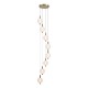Searchlight-69410-8SB - Luminique - Satin Brass 8 Light LED Cluster Pendant with White Ribbed Glass