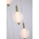 Searchlight-69410-8SB - Luminique - Satin Brass 8 Light LED Cluster Pendant with White Ribbed Glass