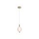 Searchlight-69410SB - Luminique - Satin Brass LED Pendant with White Ribbed Glass