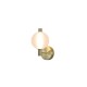 Searchlight-69411-1SB - Luminique - Satin Brass LED Wall Lamp with White Ribbed Glass
