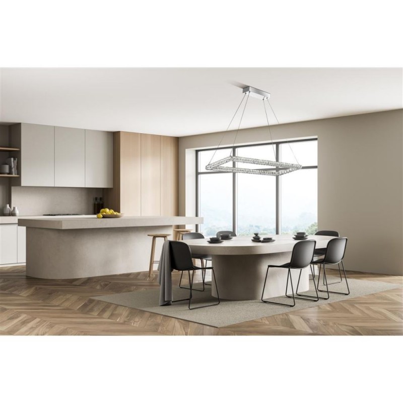 Searchlight-7012CC - Clover - Chrome LED Pendant with Crystal