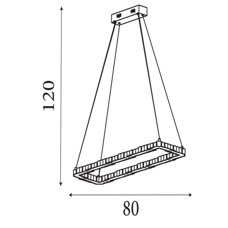 Searchlight-7012CC - Clover - Chrome LED Pendant with Crystal