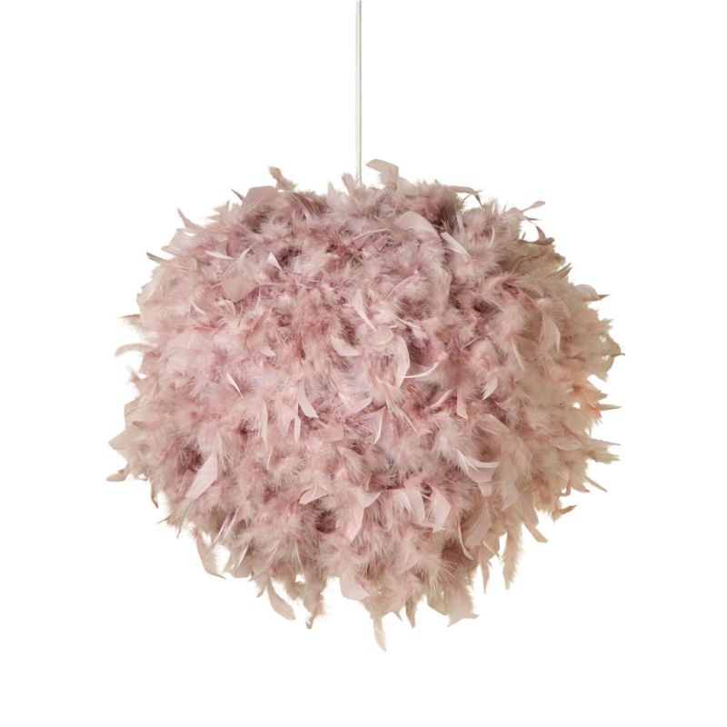 Searchlight-70393PI - Kate - Shade Only - Pink Feather Shade for Pendant