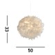 Searchlight-70393WH - Kate - Shade Only - White Feather Shade for Pendant