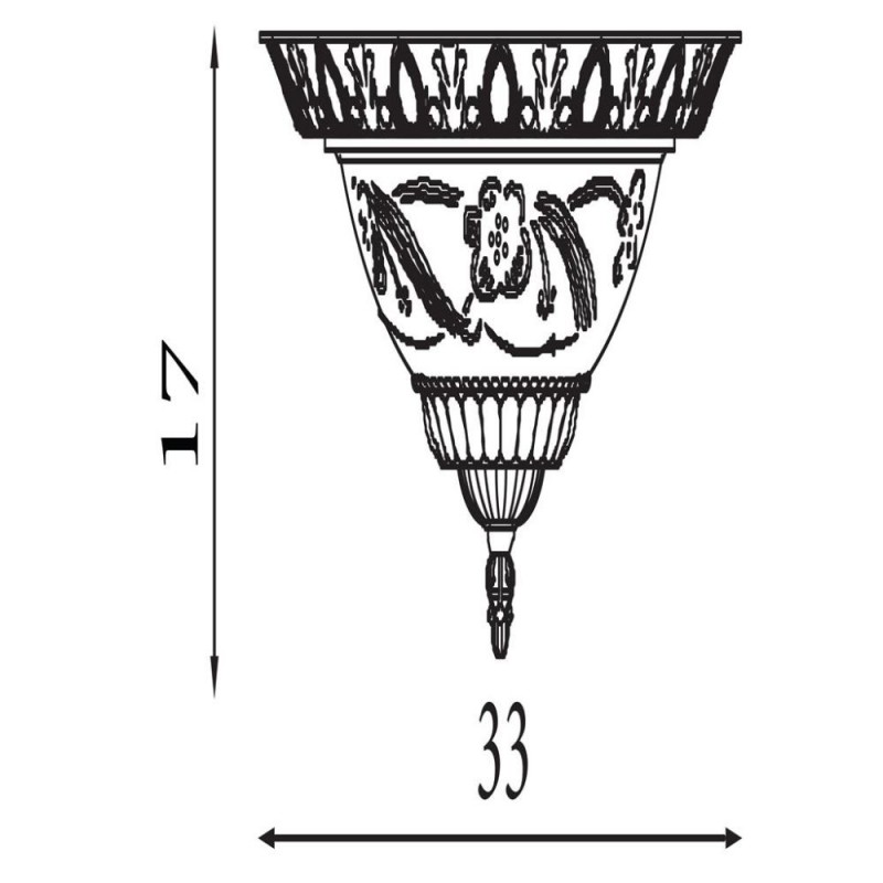 Searchlight-7045-13 - Derby - Antique Brass 2 Light Flush with Decorative Glass