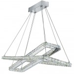 Clover - Chrome 2 Light LED Pendant with Crystal