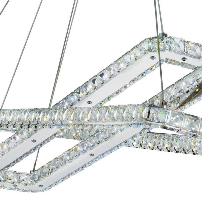 Searchlight-7123CC - Clover - Chrome 2 Light LED Pendant with Crystal