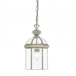 Bevelled Lantern - Antique Brass with Glass Single Lantern Pendant Bevelled Lantern - Antique Brass with Glass Single Lantern Pendant