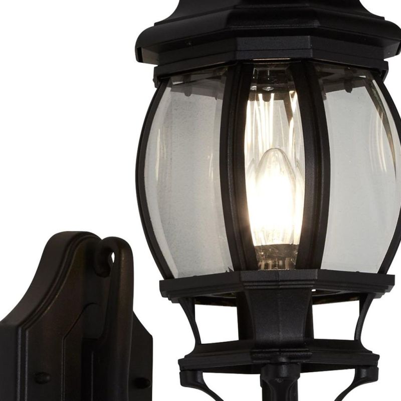 Searchlight-7144-1 - Bel Aire - Outdoor Black with Clear Glass Wall Lamp