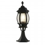 Bel Aire - Outdoor Black Lantern Post with Clear Glass Bel Aire - Outdoor Black Lantern Post with Clear Glass