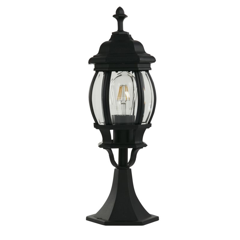 Searchlight-7172 - Bel Aire - Outdoor Black Lantern Post with Clear Glass