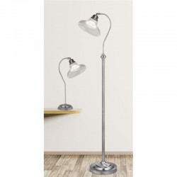 Bistro III - Satin Silver Table Lamp with Ribbed Glass Bistro III - Satin Silver Table Lamp with Ribbed Glass