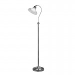 Bistro III - Satin Silver Floor Lamp with Ribbed Glass Bistro III - Satin Silver Floor Lamp with Ribbed Glass