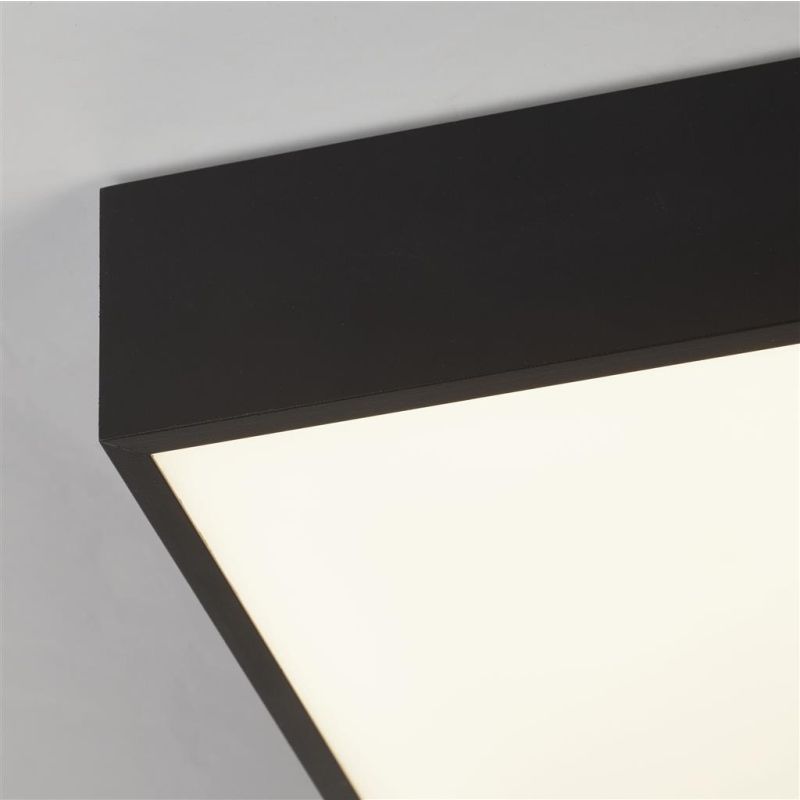 Bathroom Lights - Zeus - LED White & Black Square Flush Searchlight-72370BK - Zeus - LED White & Black Square Flush