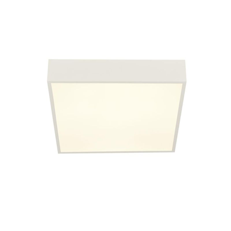 Bathroom Lights - Zeus - LED White Square Flush Searchlight-72370WH - Zeus - LED White Square Flush