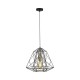 Searchlight-7271BK - Geometric Cage - Black & Satin Brass Pendant