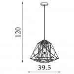 Geometric Cage - Black & Satin Brass Pendant