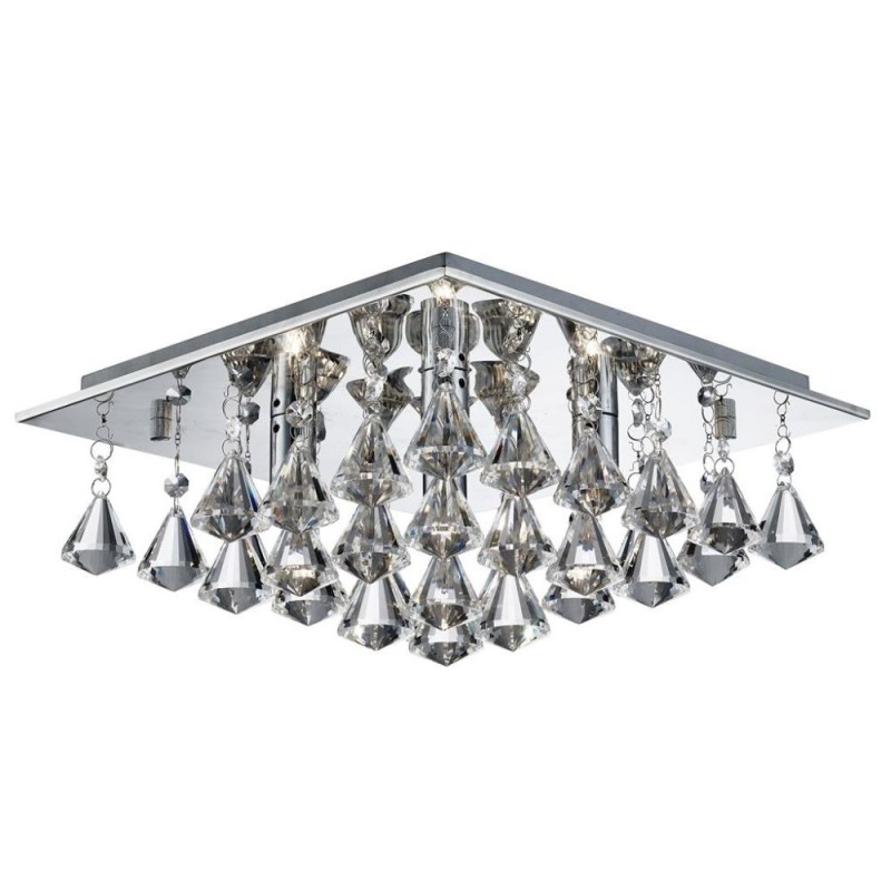 Searchlight-7304-4CC - Hanna - Chrome 4 Light Ceiling Lamp with Crystal