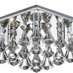 Hanna - Chrome 4 Light Ceiling Lamp with Crystal