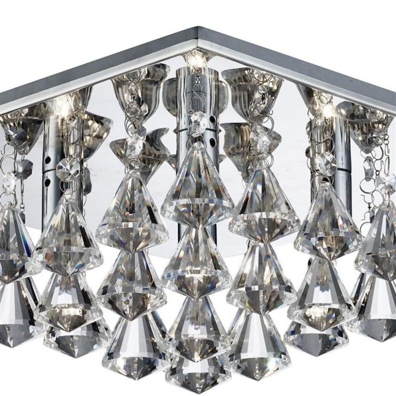 Searchlight-7304-4CC - Hanna - Chrome 4 Light Ceiling Lamp with Crystal