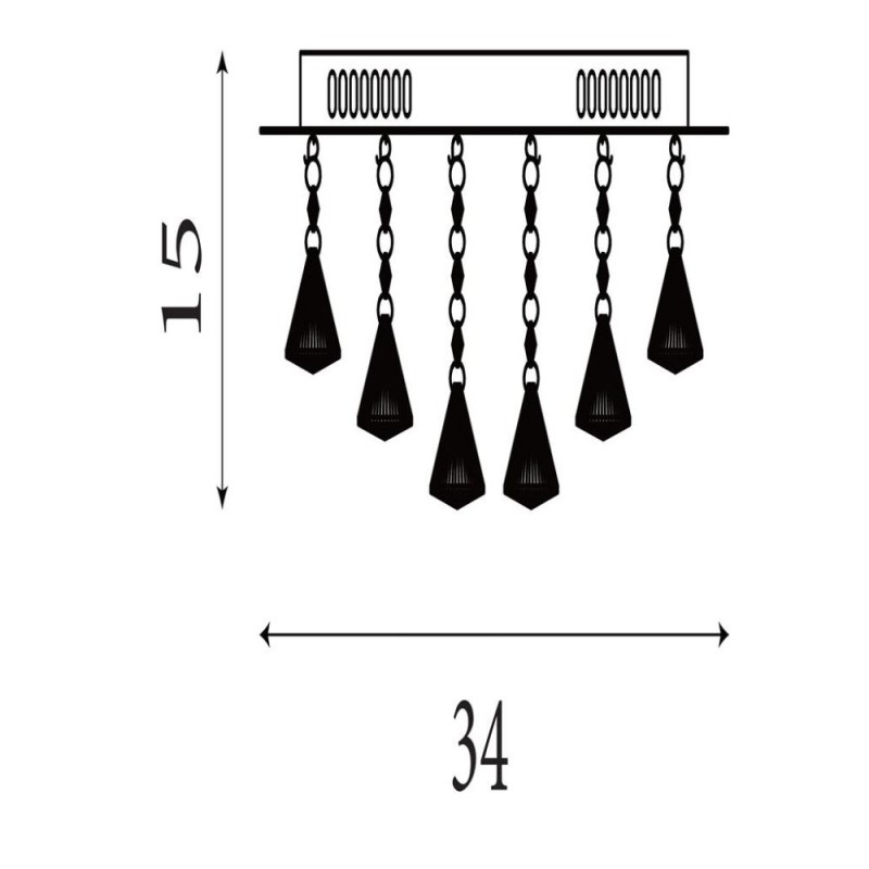 Searchlight-7304-4CC - Hanna - Chrome 4 Light Ceiling Lamp with Crystal