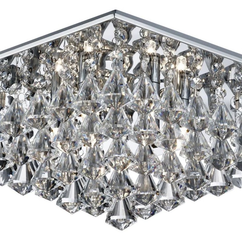 Searchlight-7306-6CC - Hanna - Chrome 6 Light Ceiling Lamp with Crystal