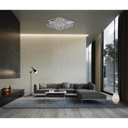 Hanna - Chrome 6 Light Ceiling Lamp with Crystal