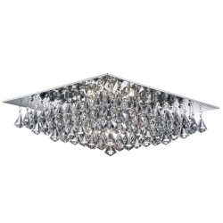 Hanna - Chrome 8 Light Ceiling Lamp with Crystal