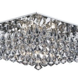 Hanna - Chrome 8 Light Ceiling Lamp with Crystal