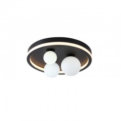 Trident - Black LED Flush with Glass Globes Trident - Black LED Flush with Glass Globes