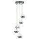 Searchlight-7355-5CC - Ice Ball - Chrome 5 Light LED Cluster Pendant with Clear Bubbled Glass