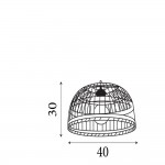 Bali - Black Pendant Natural Bamboo Shade