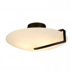Sundial - Black 3 Light Flush with Frosted Glass