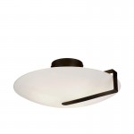 Sundial - Black 3 Light Flush with Frosted Glass