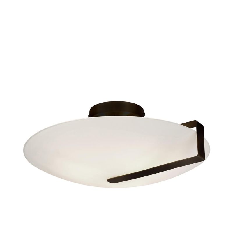 Searchlight-73990-3BK - Sundial - Black 3 Light Flush with Frosted Glass