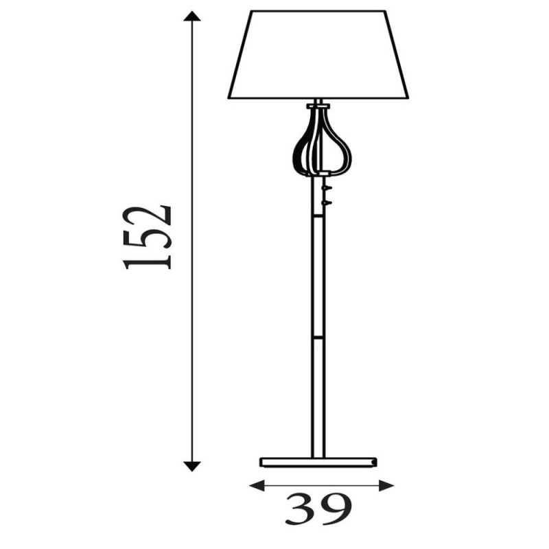 Searchlight-7485AB - Vegas - Antique Brass LED Floor Lamp with Cream Hessian Shade