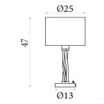 Vegas - Satin Silver LED Table Lamp with Ivory Hessian Shade