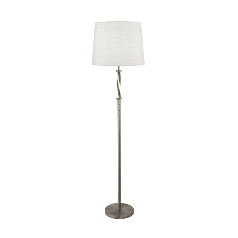 Searchlight-7565SS - Vegas - Satin Silver LED Floor Lamp with Ivory Hessian Shade