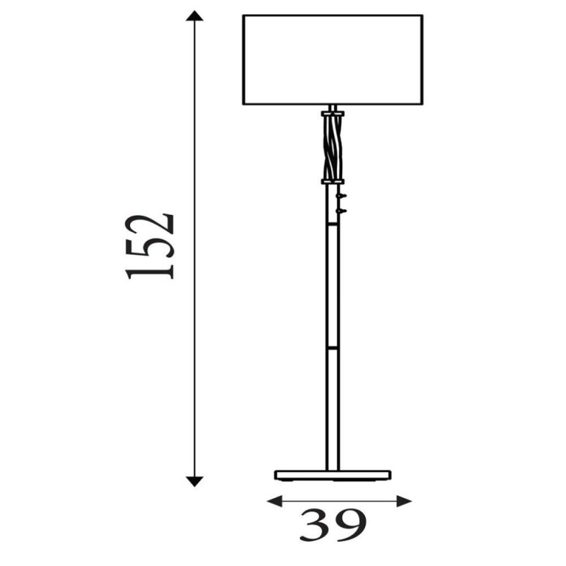 Searchlight-7565SS - Vegas - Satin Silver LED Floor Lamp with Ivory Hessian Shade