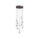 Searchlight-76210-5CL - Cattail - Latte 8 Light LED Cluster Pendant with Clear Bubble Glass