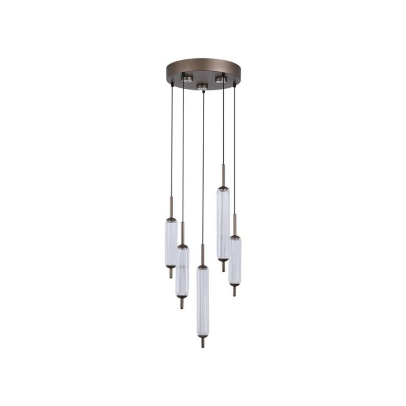 Searchlight-76210-5CL - Cattail - Latte 8 Light LED Cluster Pendant with Clear Bubble Glass