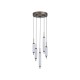 Searchlight-76210-5CL - Cattail - Latte 8 Light LED Cluster Pendant with Clear Bubble Glass