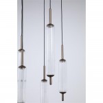 Cattail - Latte 8 Light LED Cluster Pendant with Clear Bubble Glass