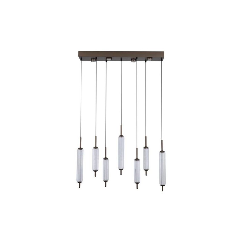 Searchlight-76210-7CL - Cattail - Latte 11 Light LED over Island Fitting with Clear Bubble Glass