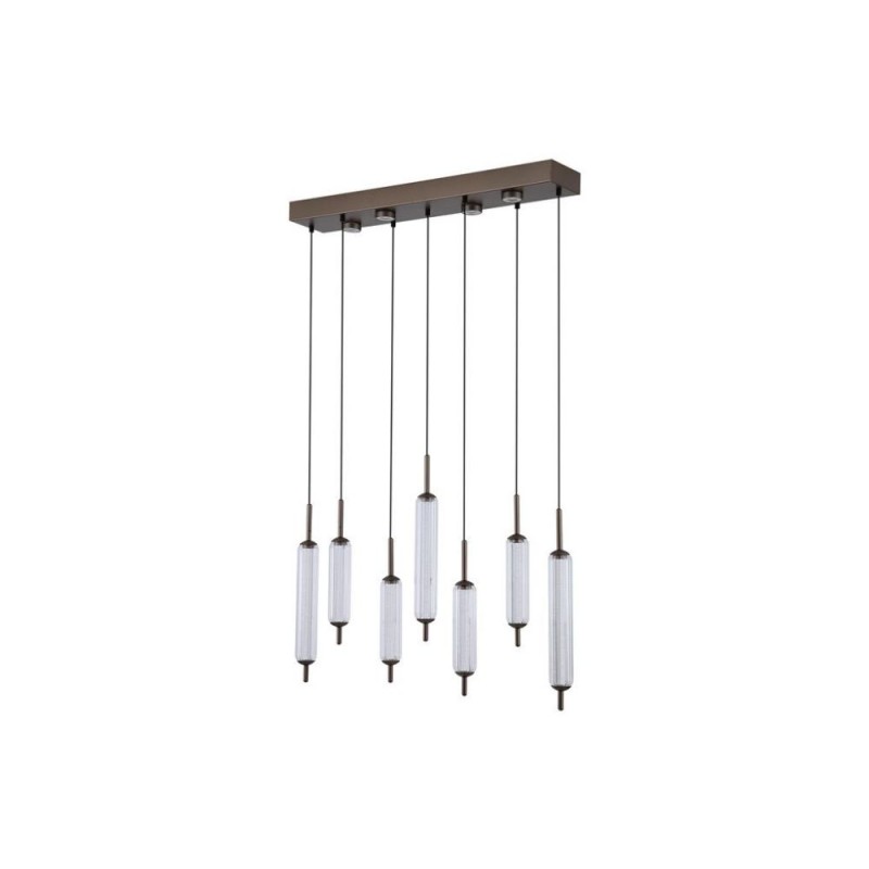 Searchlight-76210-7CL - Cattail - Latte 11 Light LED over Island Fitting with Clear Bubble Glass