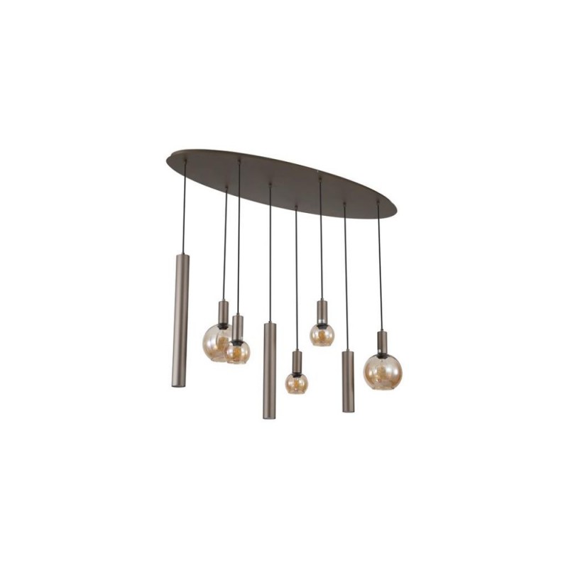 Searchlight-76318-8LT - Lyon - Latte 8 Light over Island Fitting with Amber Glass