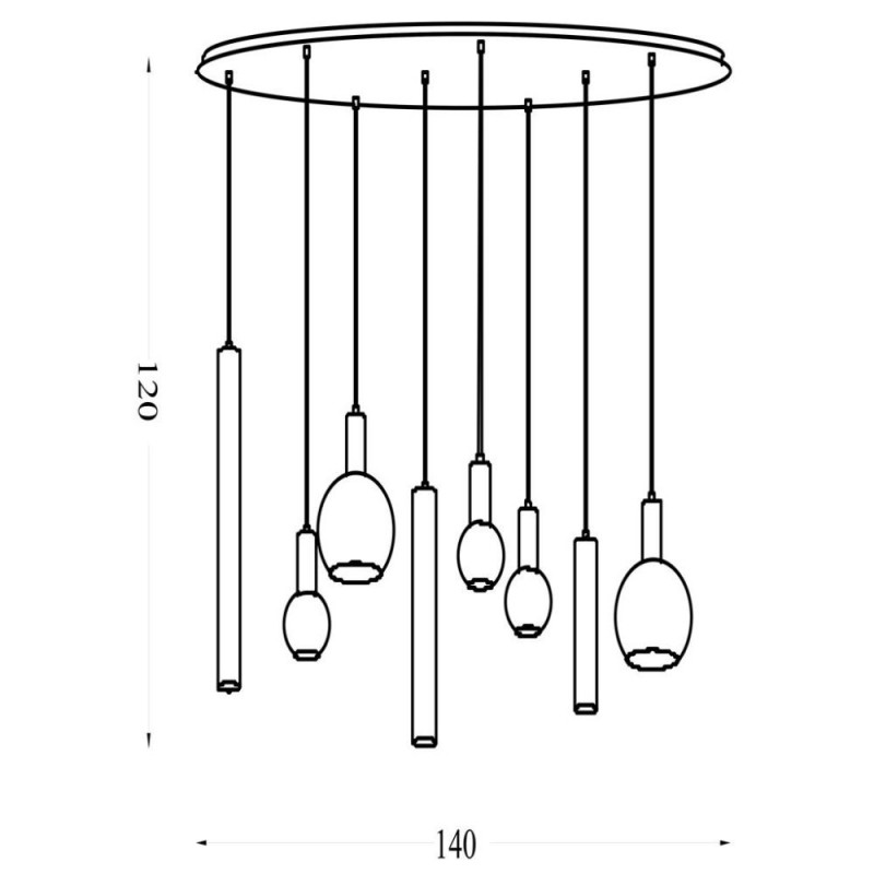 Searchlight-76318-8LT - Lyon - Latte 8 Light over Island Fitting with Amber Glass